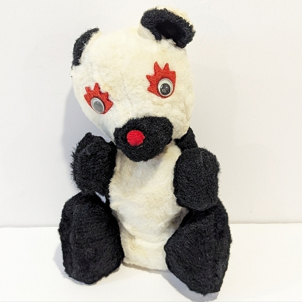 VINTAGE musical panda bear plush 10”